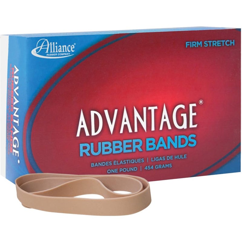 Alliance Rubber 27055 Advantage Rubber Bands Size #105, 1 lb Box Contains Approx. 60 Bands (5" x 5/8", Natural Crepe) Beige - Image 2